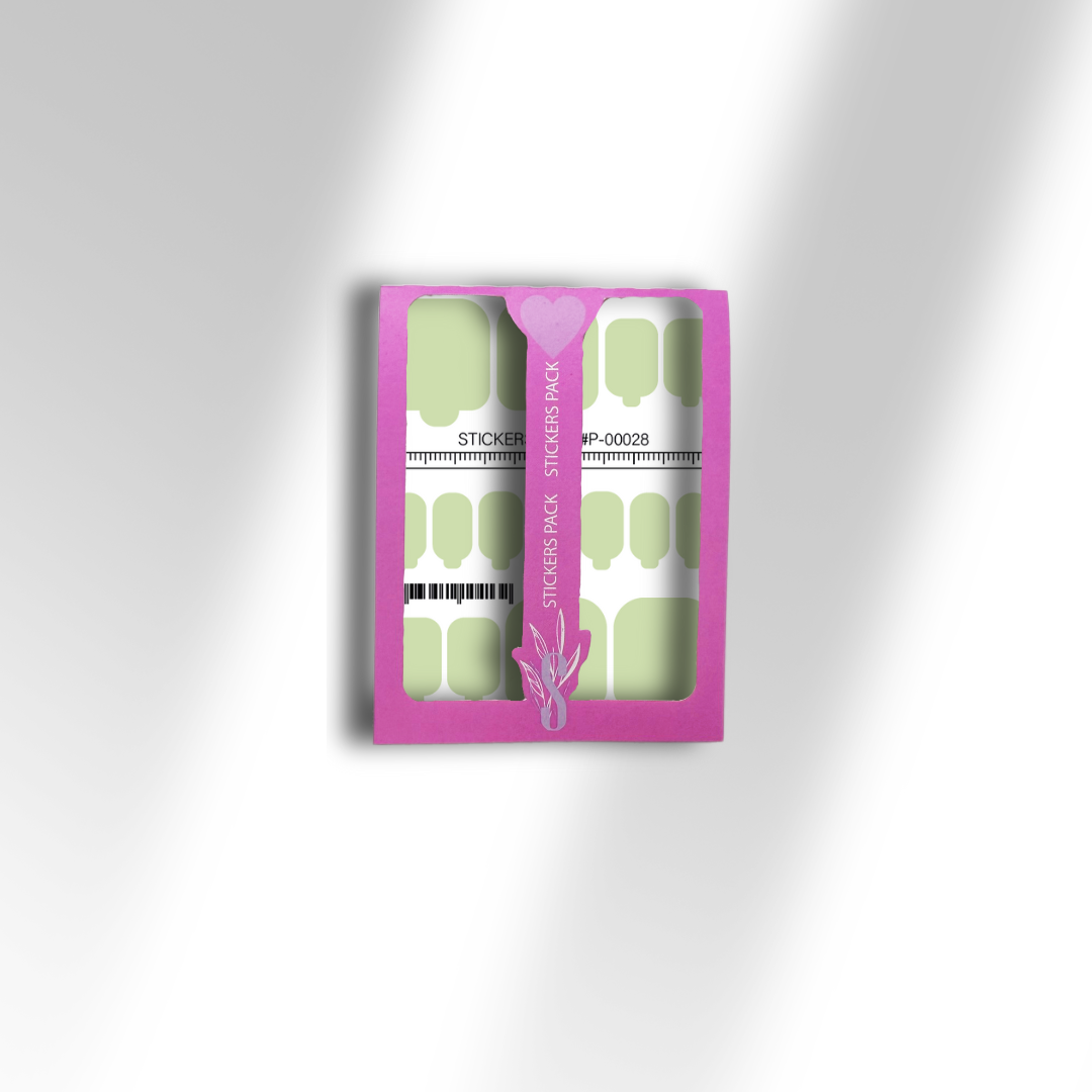 Міні-плівки для нігтів пастельно-зелені S-00027