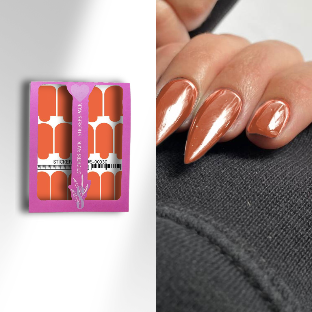 Міні-плівки для нігтів помаранчевого відтінку S-00030
