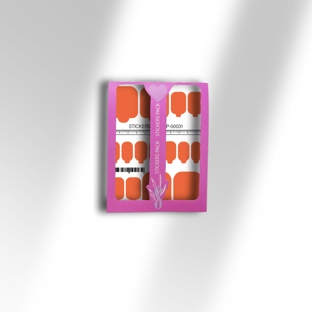 Міні-плівки для нігтів помаранчевого відтінку S-00030