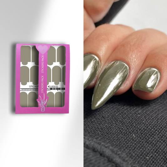 Міні-плівки для нігтів кольору хакі S-00032