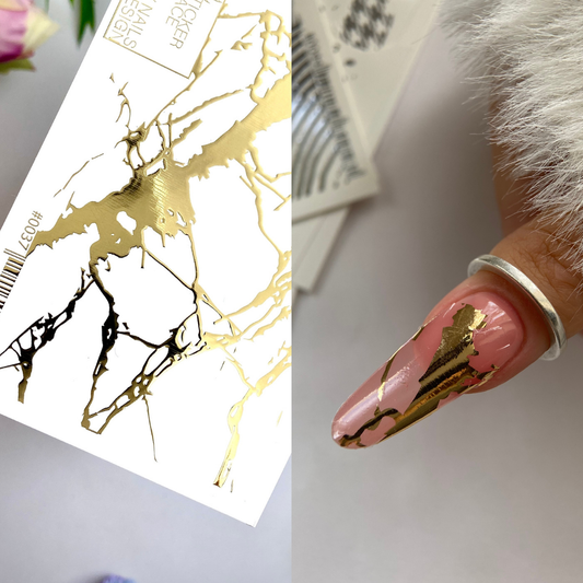 Gold Foil Nail sliders - 0037