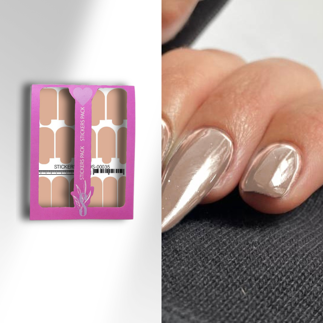 Міні-плівки для нігтів Бежево-рожеві S-00035