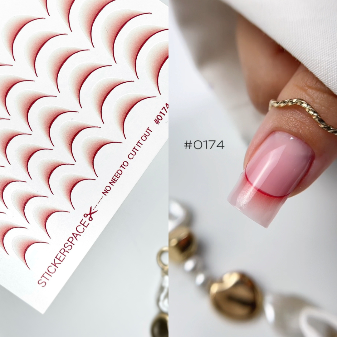 Manicure nail sliders - French Gradient 0174