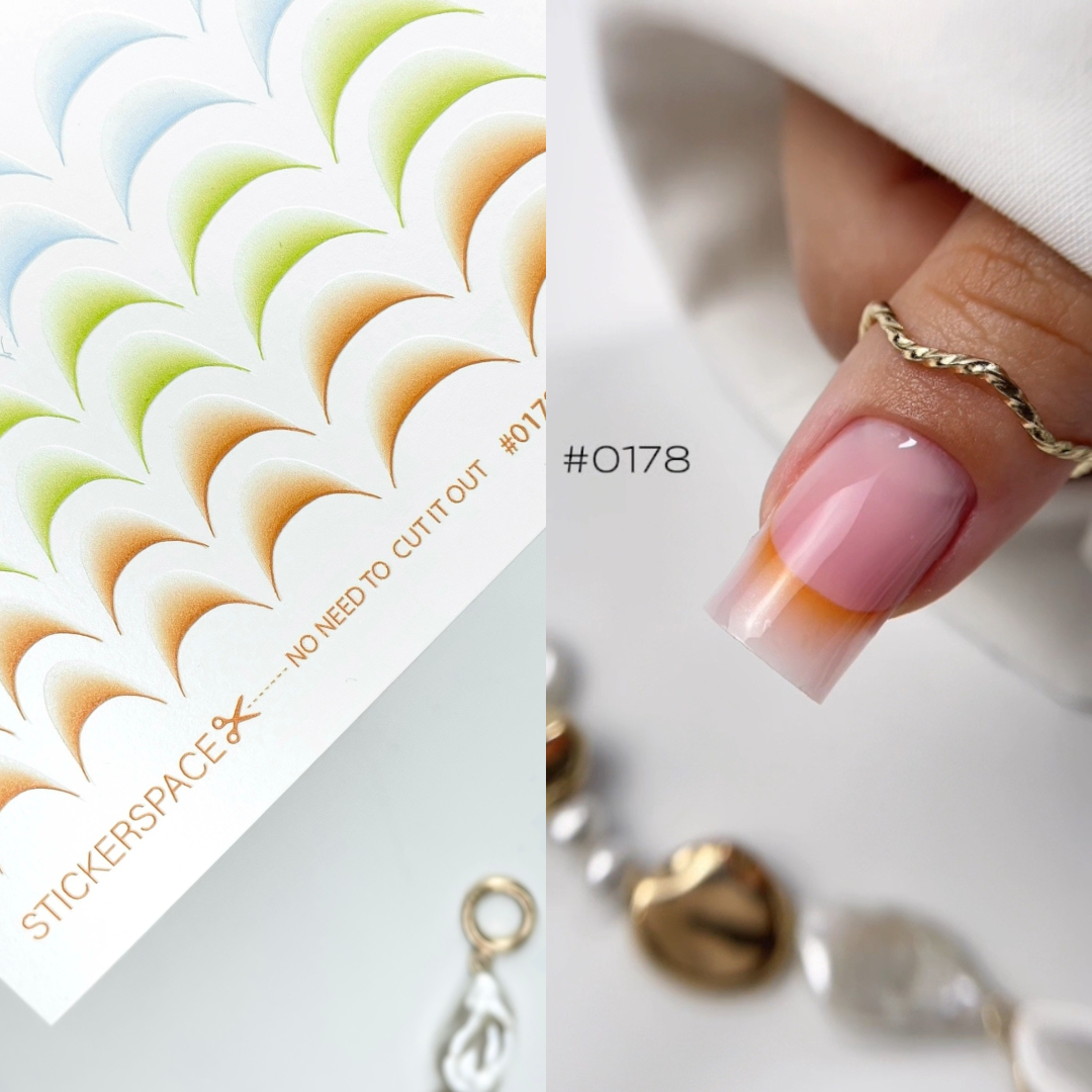 Manicure nail sliders - French Gradient 0178