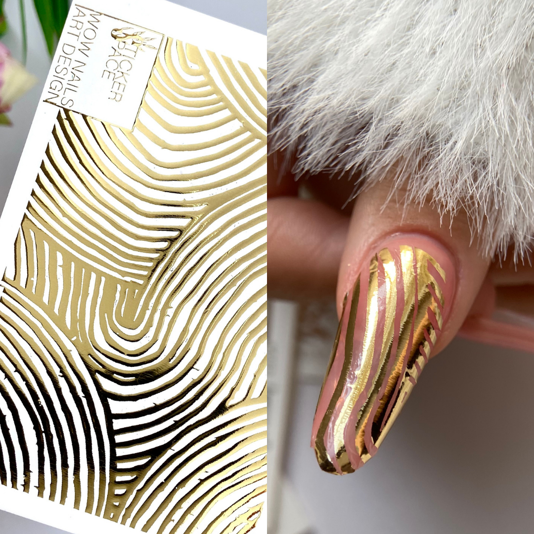 Gold Foil Nail sliders - 0034