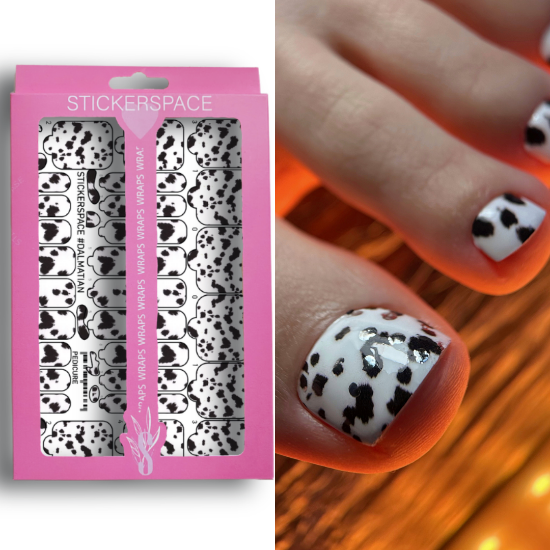 Pedicure nail wraps Dalmatian
