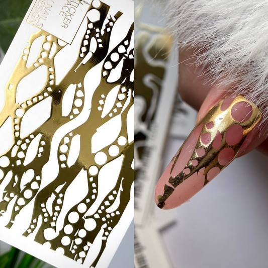 Gold Foil Nail sliders - 0033