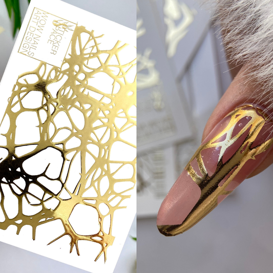 Gold Foil Nail sliders - 0032