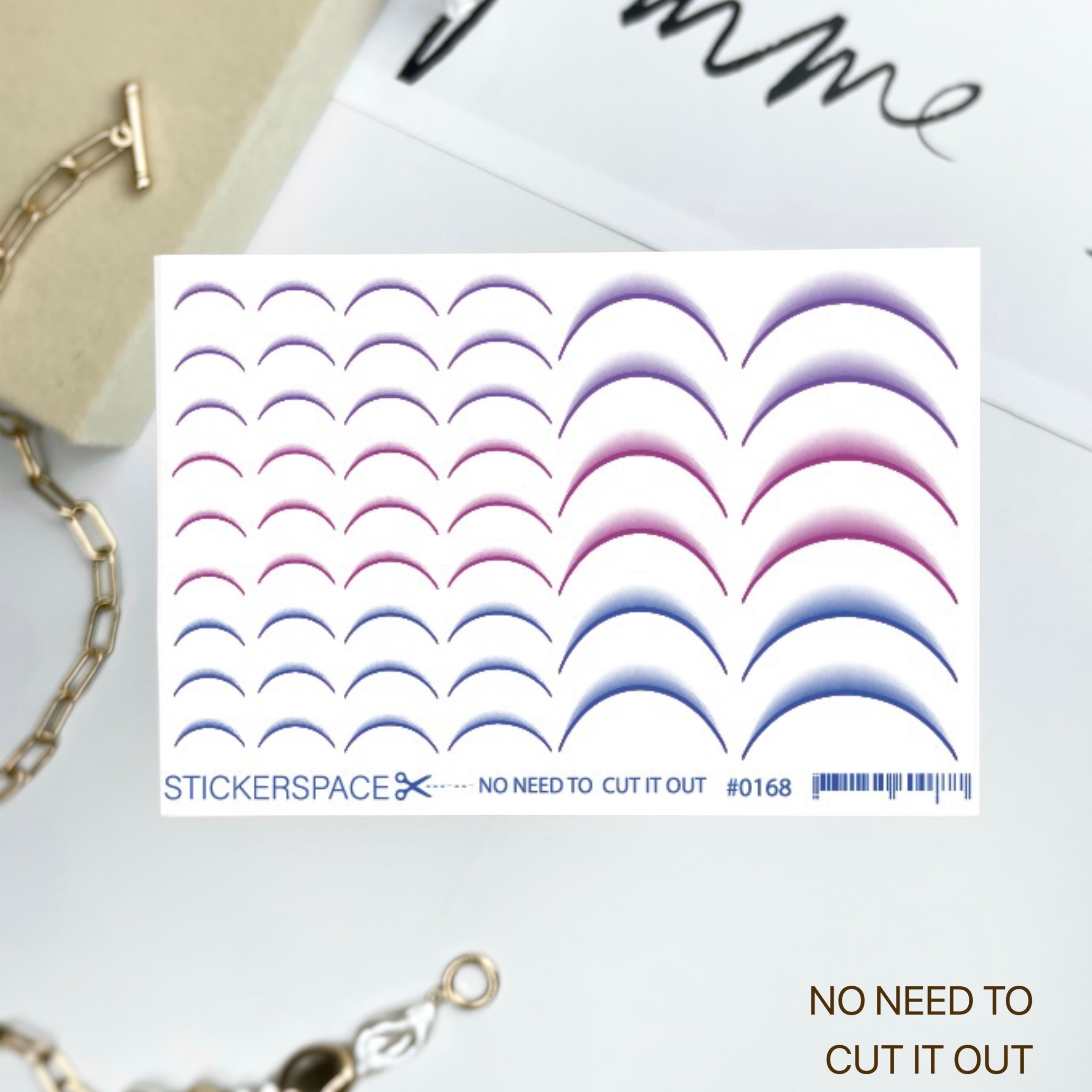 Pedicure nail sliders - French Gradient 0168