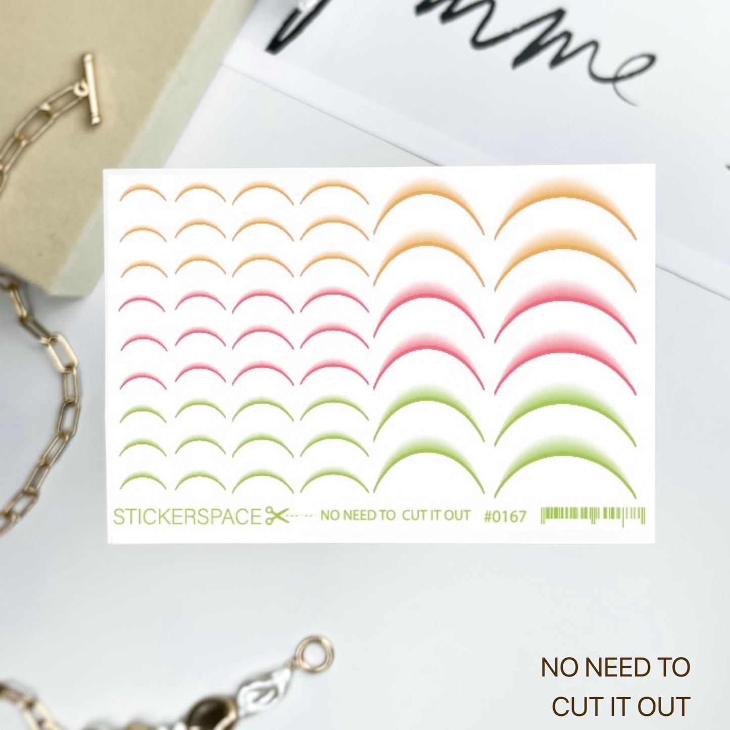 Pedicure nail sliders - French Gradient 0167