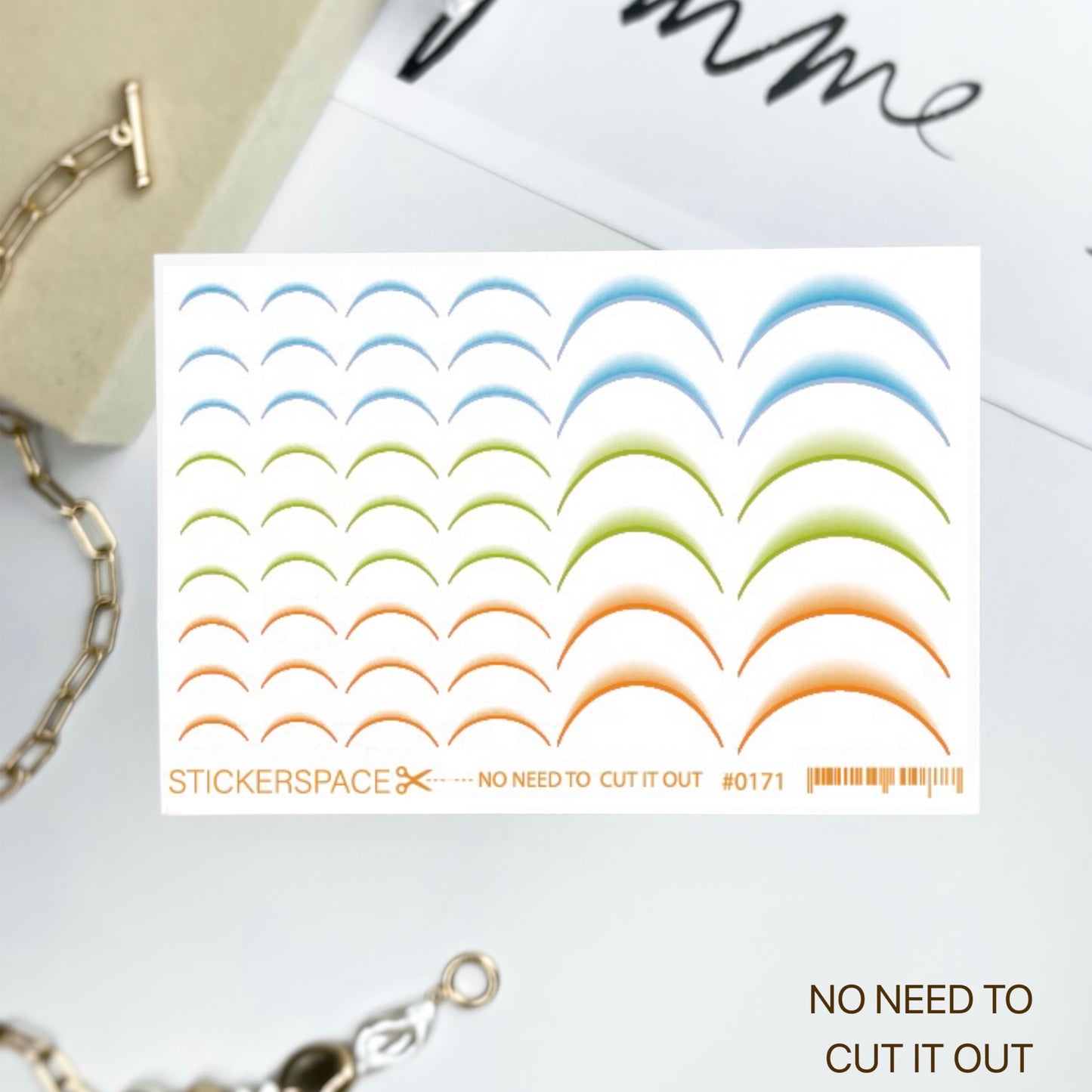 Pedicure nail sliders - French Gradient 0171