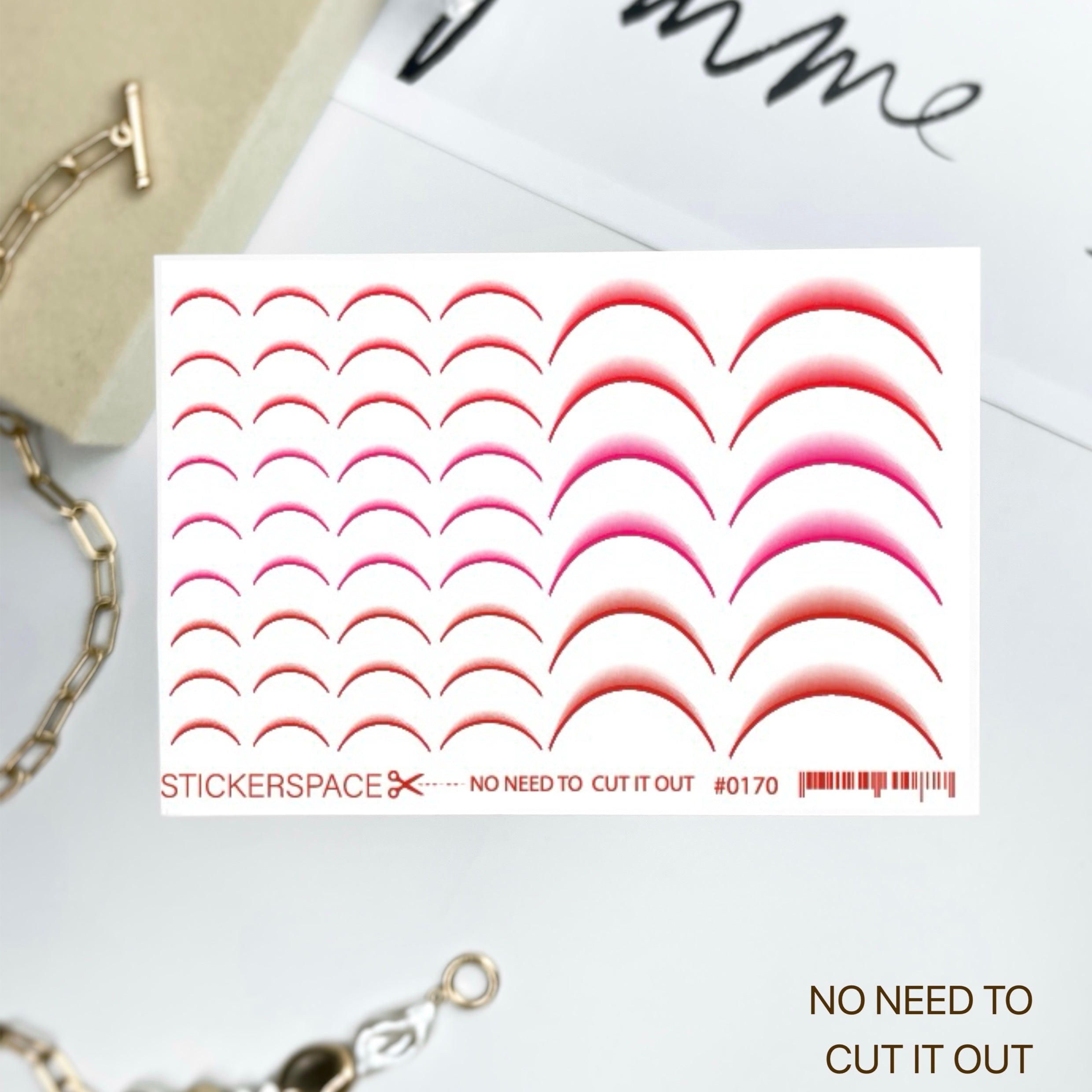 Pedicure nail sliders - French Gradient 0170