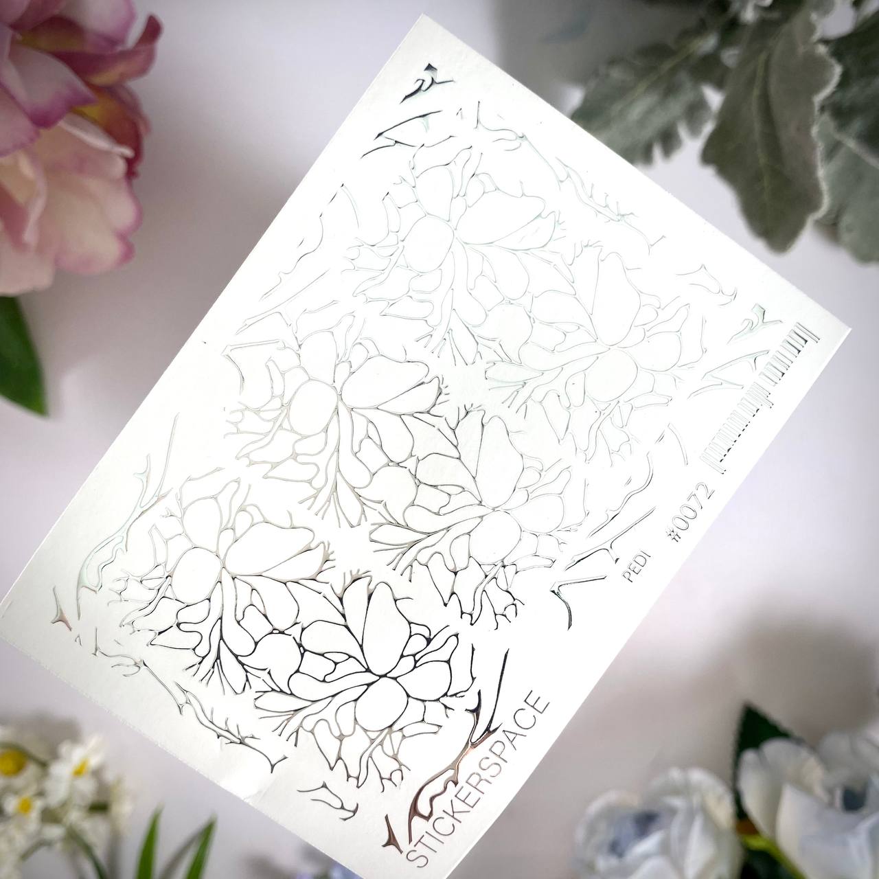 Silver Foil Nail sliders - 0072