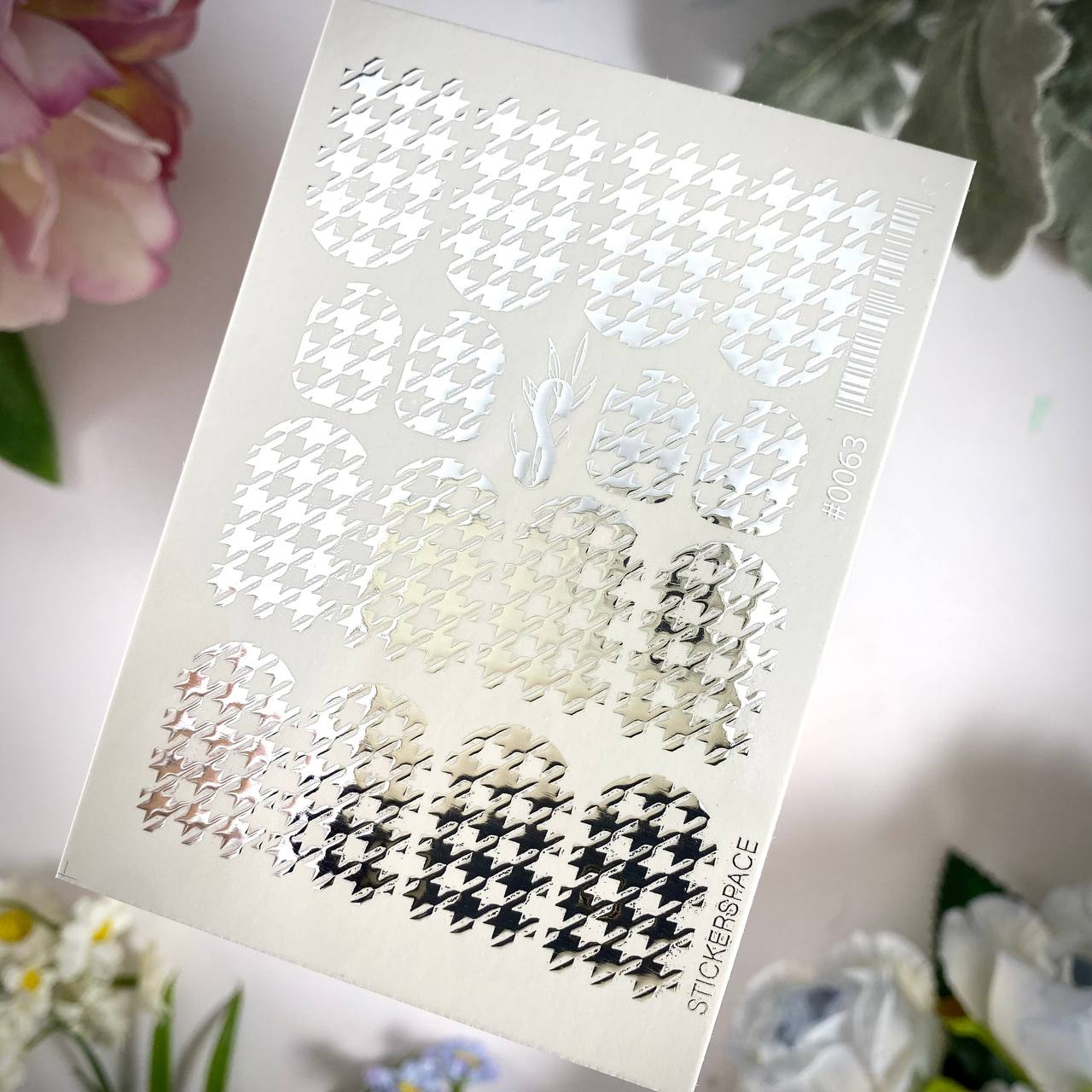 Слайдери для нігтів зі срібної фольги - 0063