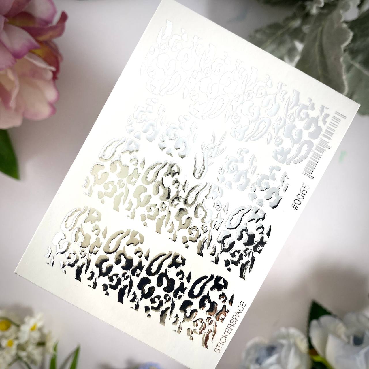 Слайдери для нігтів зі срібної фольги - 0065