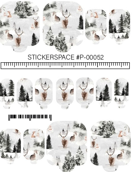 Nail pedicure wraps mini New Year P-00052