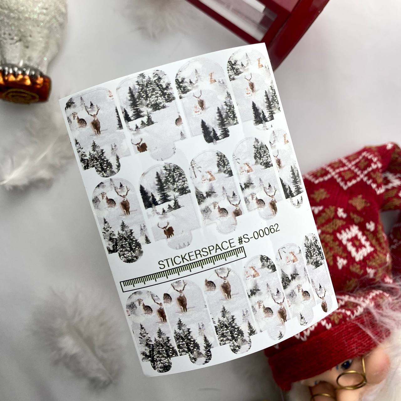 Міні-плівки для манікюру Різдво і Новий Рік P-00032