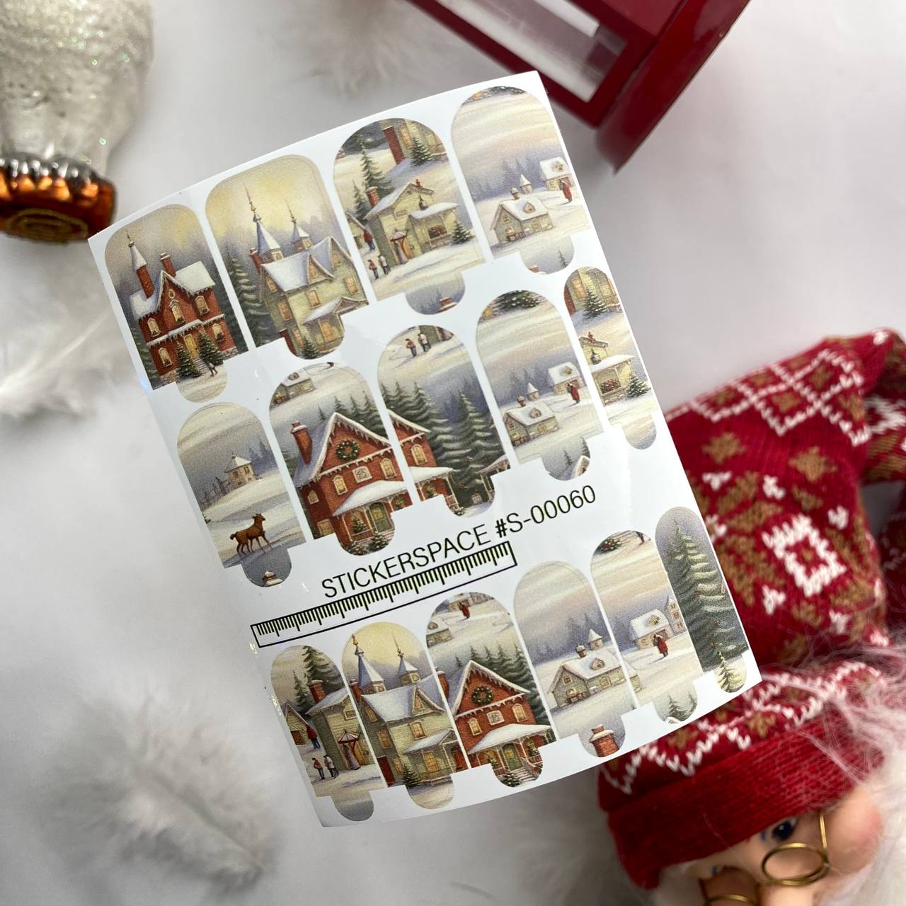 Nail manicure wraps mini New Year S-00060