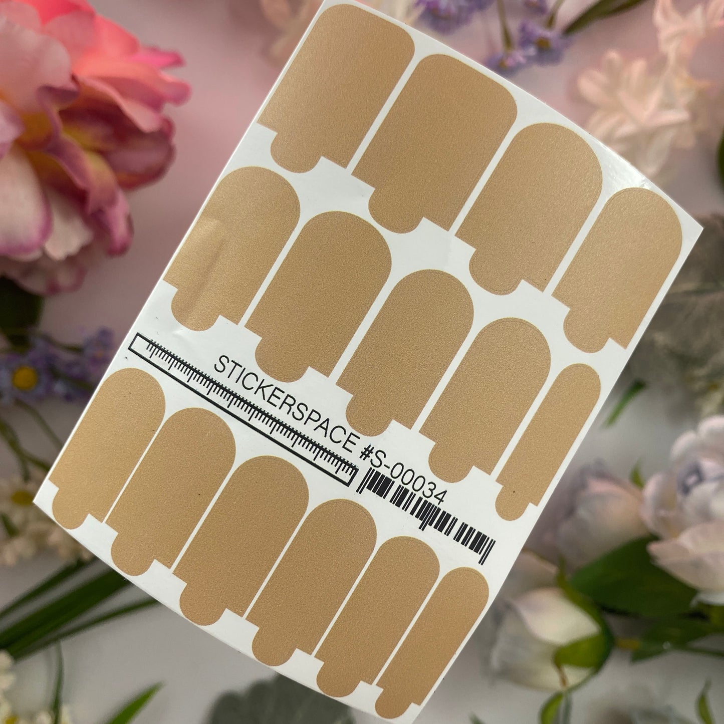 Міні-плівки для нігтів Бежево-рожеві S-00034